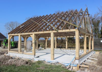 oak timber frame agricultural building barn cornwall